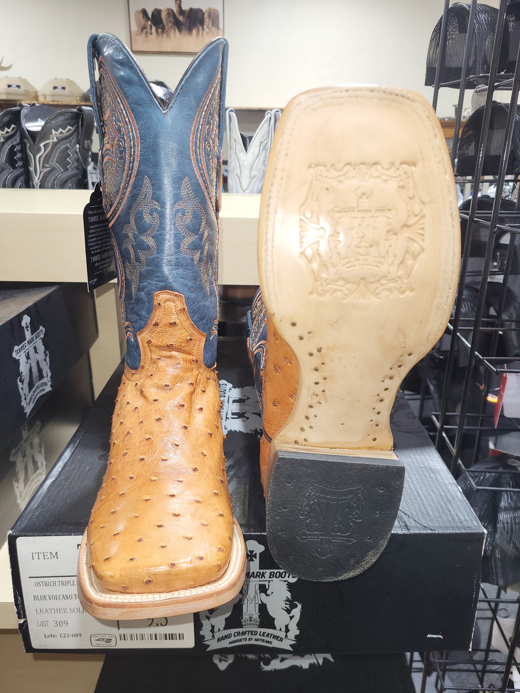 OSTRICH EXOTIC BRANDY WIDE TM8131