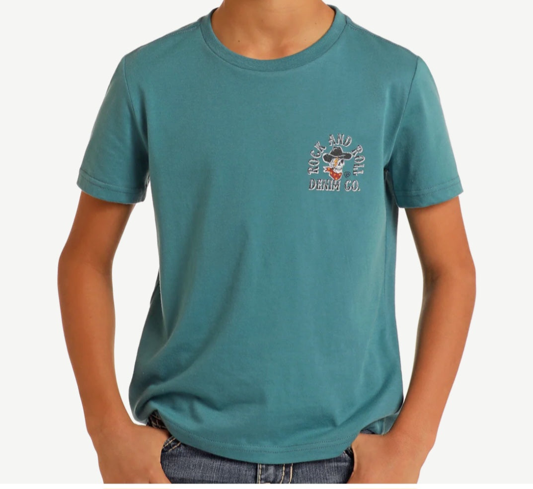 R&R Teal Boys' Skeleton Graphic T-Shirt