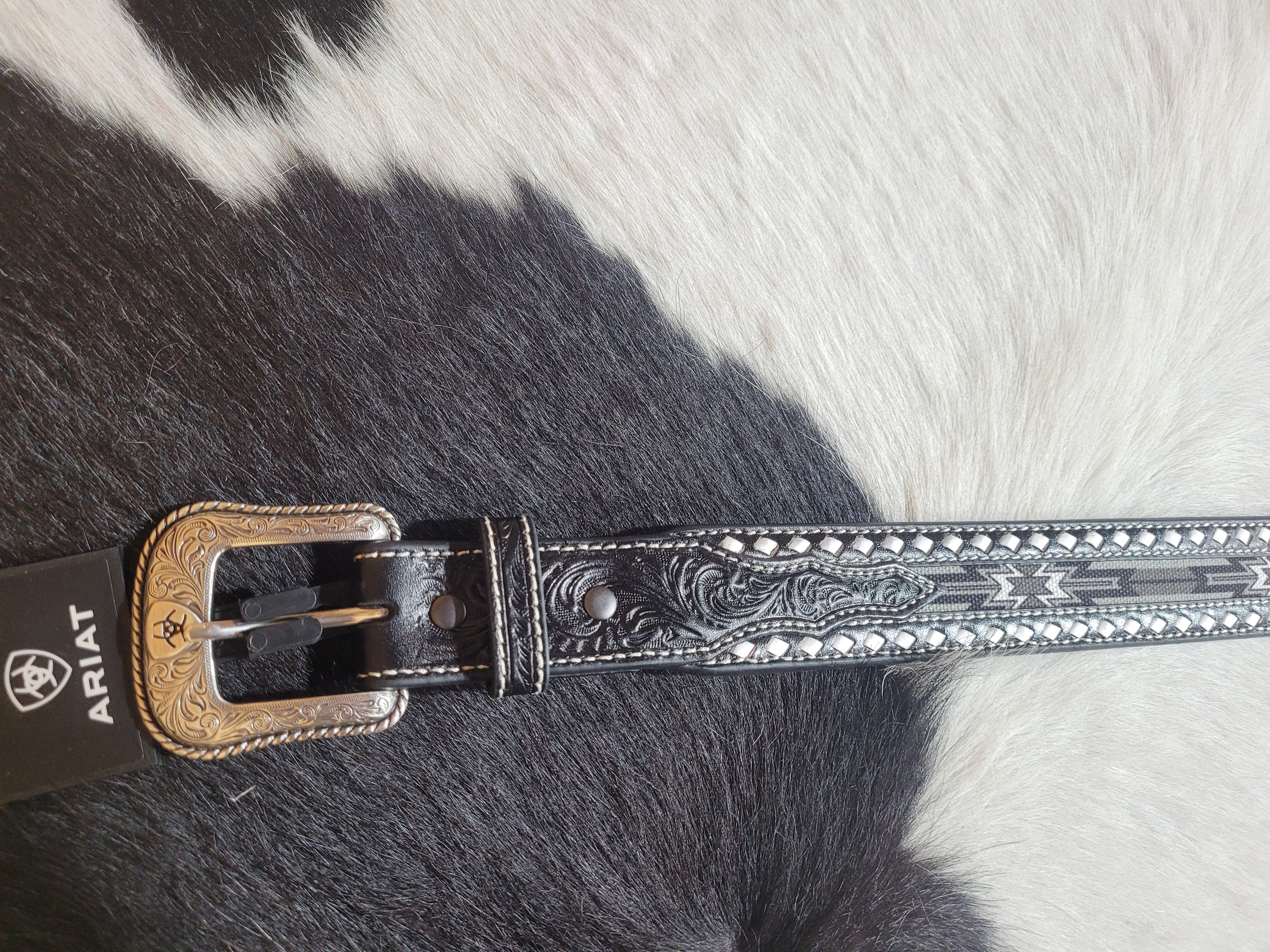 Aztec Black/ White Kids Belt