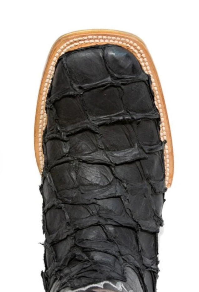 MEN'S EXOTIC GENUINE FISH BOOTS T8004 (MATTE BLACK)