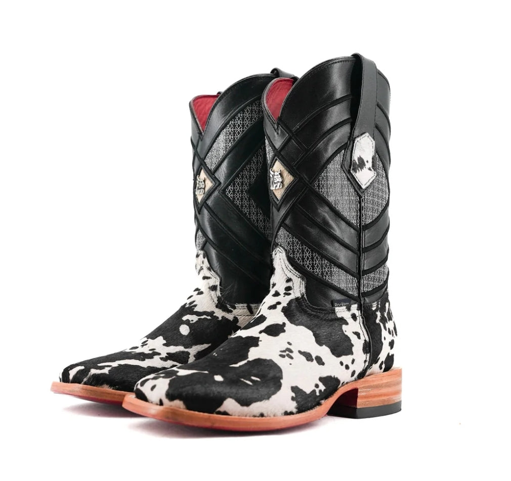 ROK'EM COWHIDE CATTLEMAN  BRAZIL BLACK/WHITE