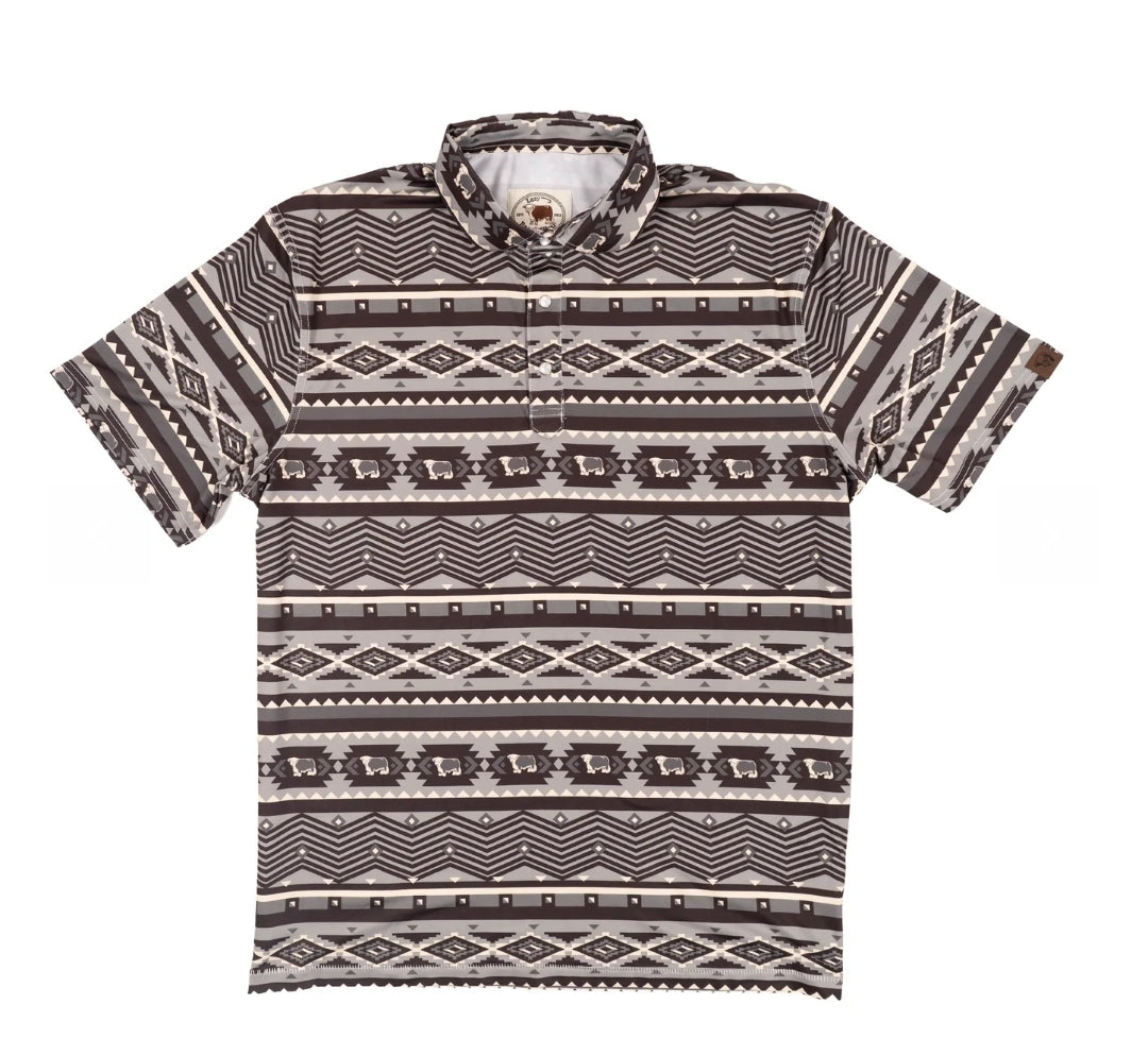Lazy J Aztec Print Polo