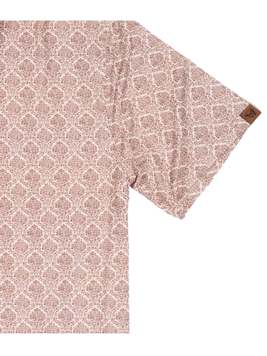 LAZY J Brown Floral Print Polo