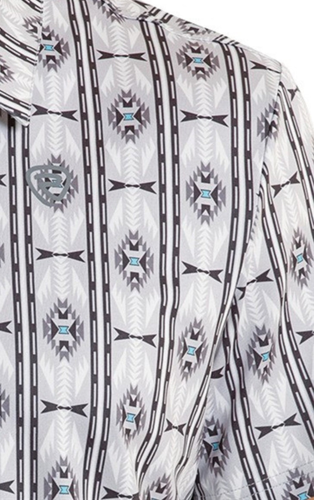 Light/Grey Aztec Polo