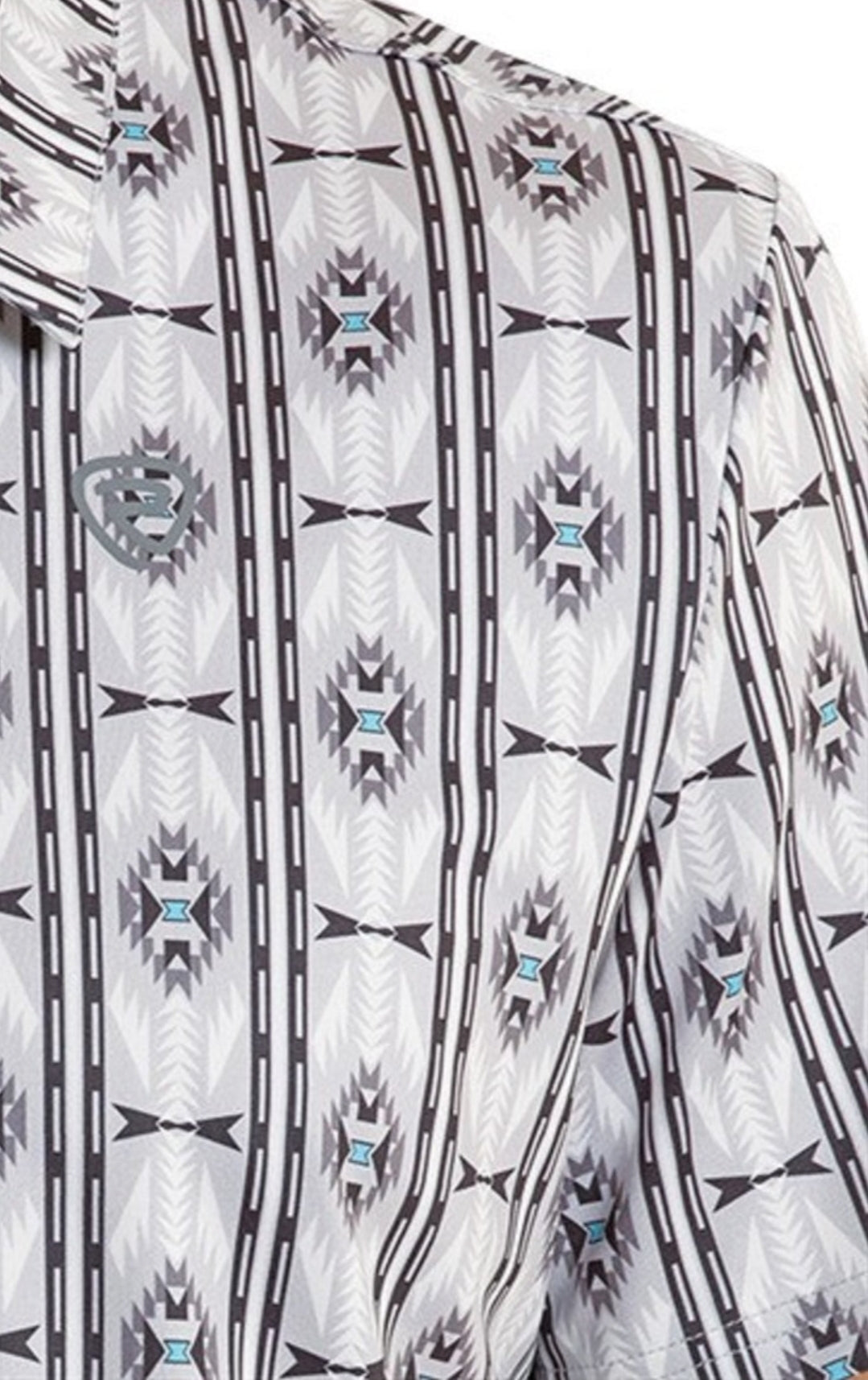 Light/Grey Aztec Polo