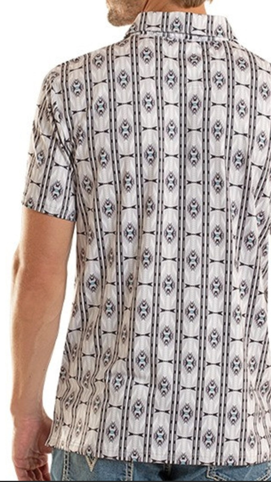 Light/Grey Aztec Polo