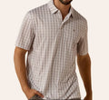 TAUPE AZTEC PRINT POLO