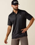 BLACK MINI STAR PRINT POLO
