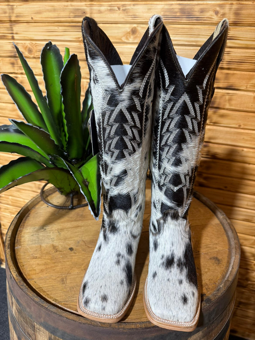 Carmina Cowhide Tall black/white Square Toe