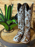 Carmina Cowhide Tall Brownwhite Square Toe