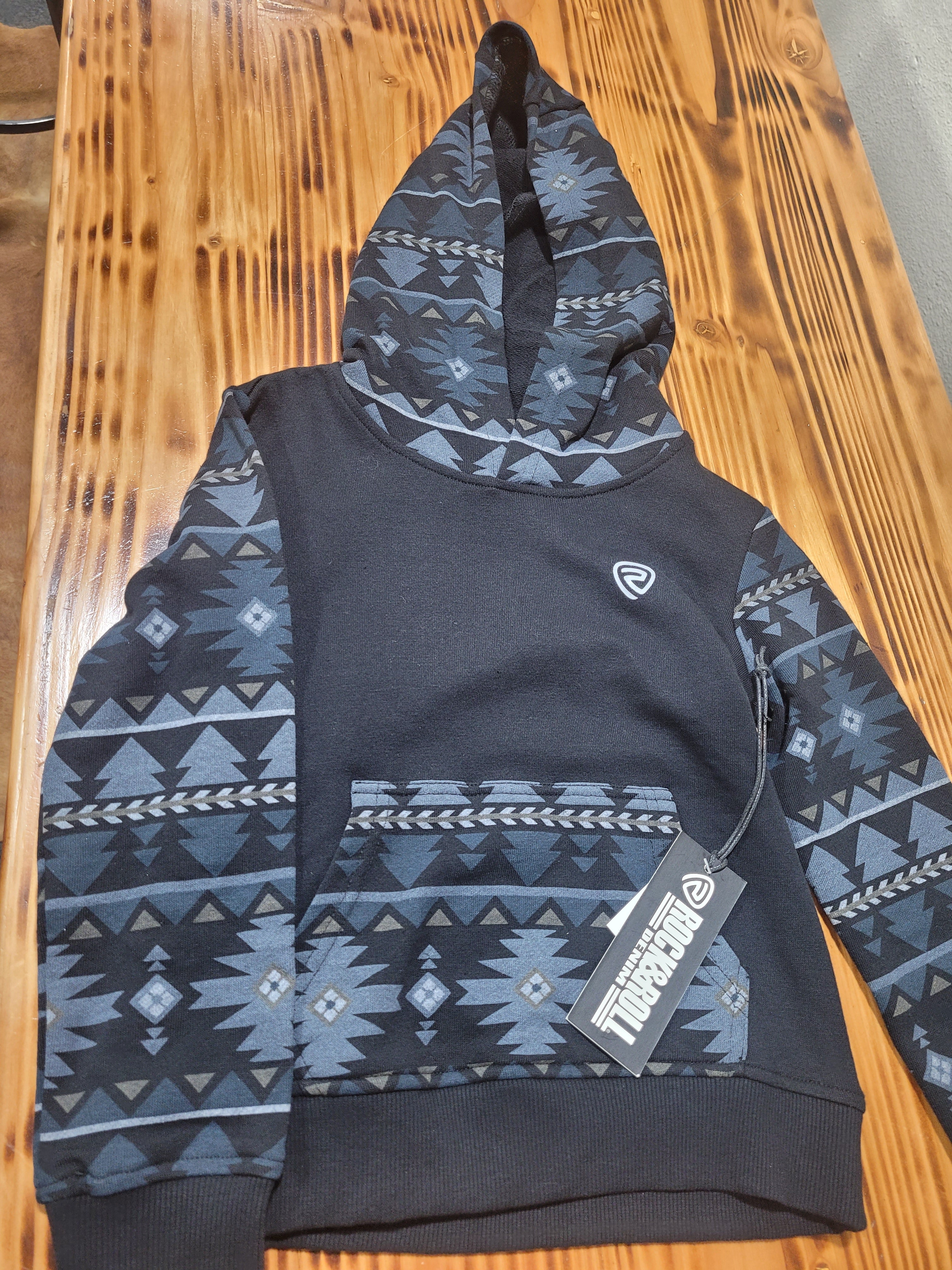 R&R Boy`s Southwester Print Hoodie