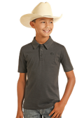 R&R MICRO BLACK Kids Polo