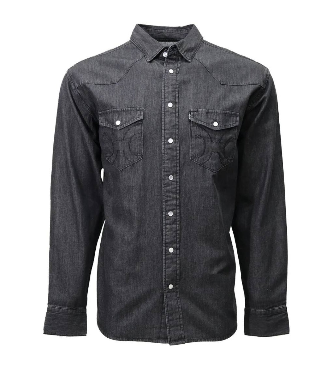 HOOEY Men's Del Denim Black LS shirt
