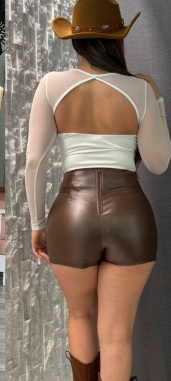 Stretch Pleather Skirt