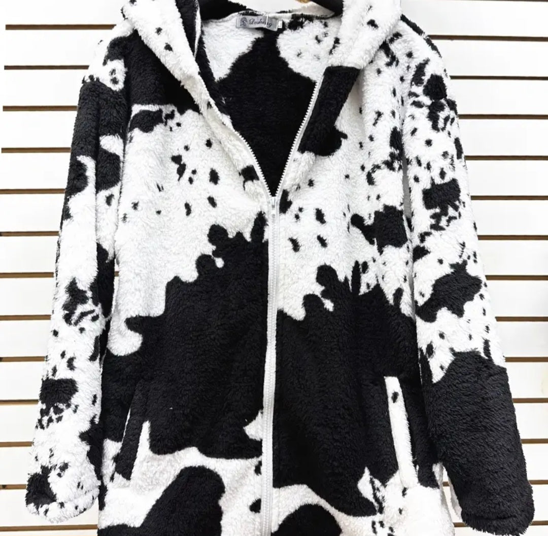 Cow Hooded Jacket