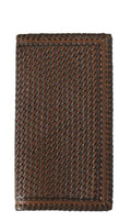 Basketweave Brown Men's Rodeo Wallet/ Checkbook D7502