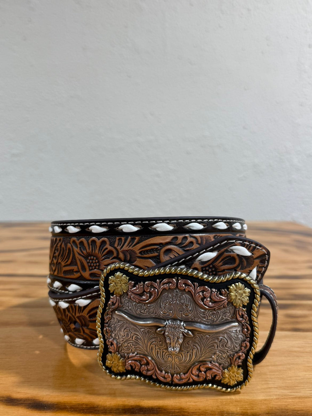 Longhorn Floral Men's Belt N0502