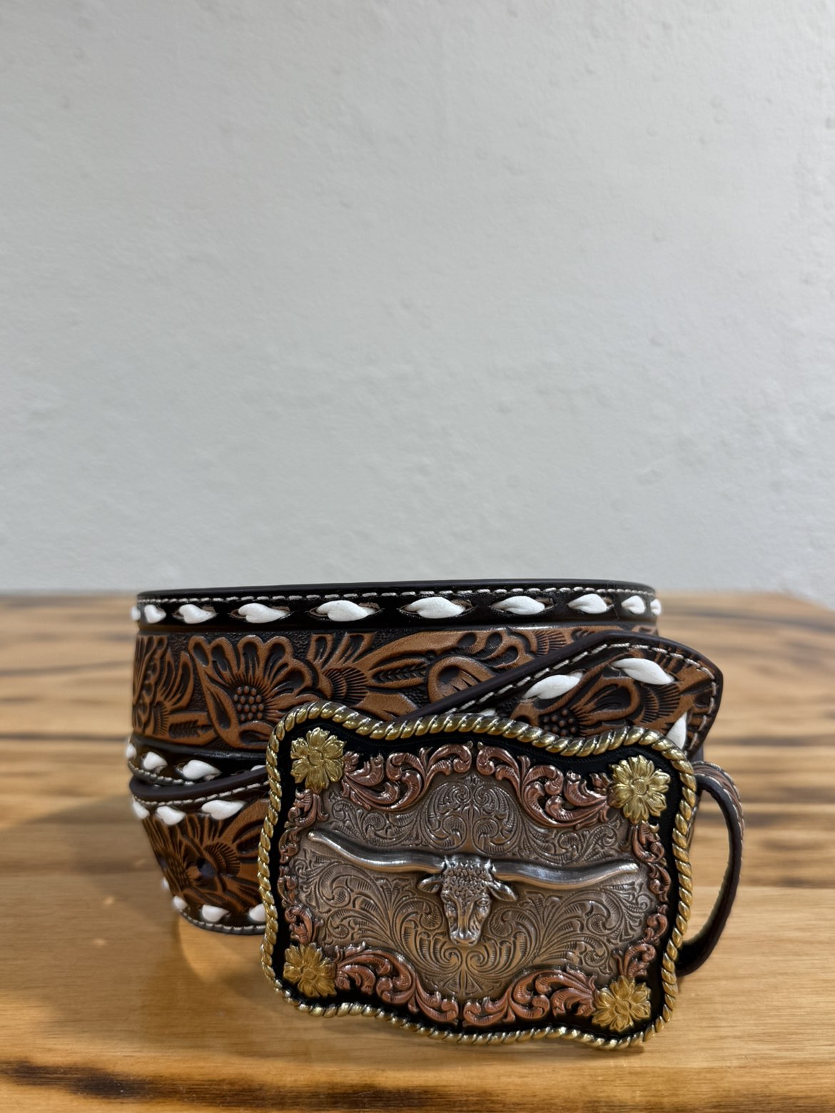 Longhorn Floral Men's Belt N0502